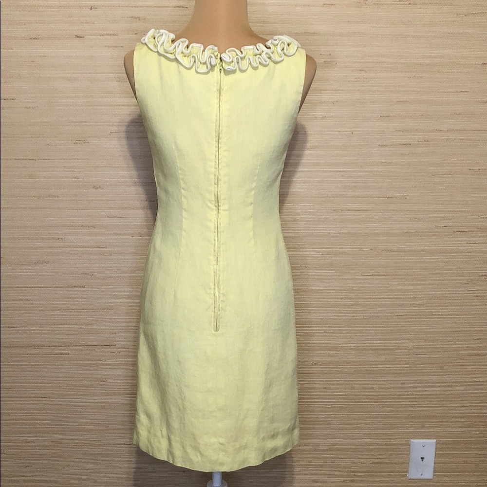 Vintage The Anne Fogarty Room Chic Yellow Ruffle Neckline Mini Dress - Picture 5 of 11